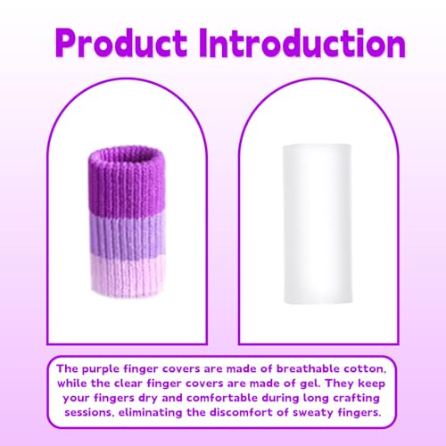 20 PCS Crochet Finger Guard and 10 PCS Gel Finger Sleeve Protectors