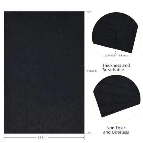 HaoFeiJH Black Felt Fabric Sheets - 6PCS Felt Squares - 8x12 1 Colors Soft Felt Squares, 1.5mm for Sewing, Patchwork, Decoration, Embroidering, Book, DIY Craft - color: 0-black