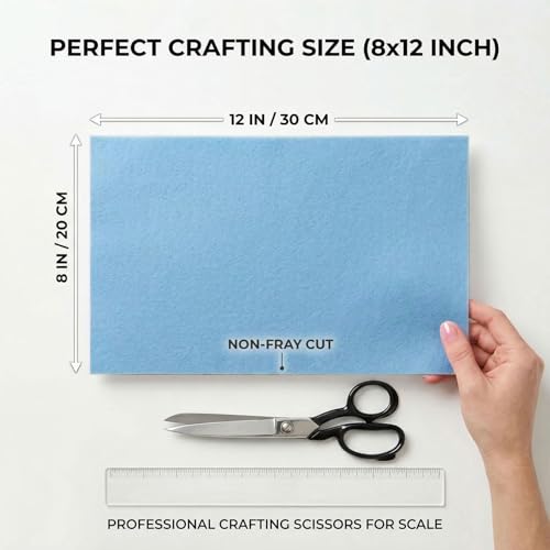 Blue Felt Fabric Sheets Stiff 20 Pcs 8" X 12" 1mm Thick - color: Blue