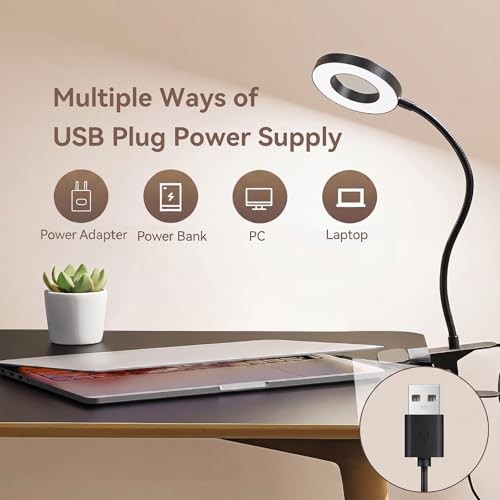 LED Desk Lamp Table Lamp with USB Charging Port (2 Pack Clip Lamp) - style: 2 Pack Clip Lamp