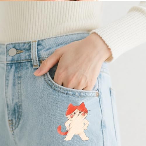 ORIGACH 4 Sheets Water Soluble Embroidery Patterns Stabilizers - Pre-Printed Funny Cat, Lion, Pig & Duck Designs - Stick & Stitch Embroidery Paper for Hand Sewing Lovers - color: Funny Animals