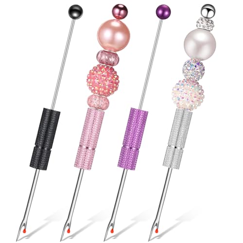 Tondiamo 4 Pcs Beadable Seam Rippers Sharp Thread Cutter Seam Rippers for Sewing Metal Embroidery Removal Tool Tag Remover for Clothes Thread Removing Cutting DIY Gift(Multicolor) - color: Multicolor