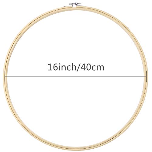 Caydo 6 Pieces 16 Inch Embroidery Hoops Cross Stitch Hoop Ring for Art Craft Handy Sewing, Wedding Wreath Decoration and Dream Catch - style: 16 INCH