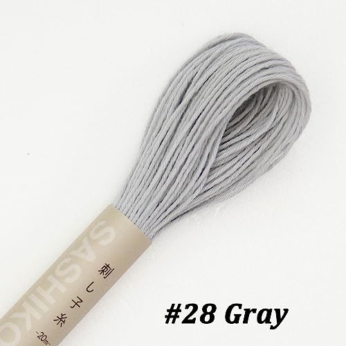 Olympus Sashiko Thread 20m(21.8yds) 4skeins Color Bundles 100% Cotton (#01,#02,#20,#28)