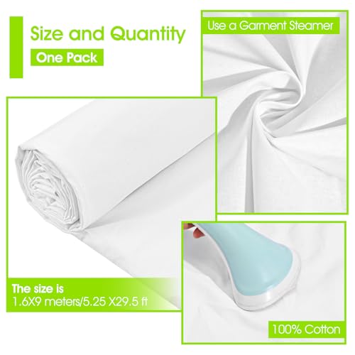 10 Yards x 63 Inch Cotton Muslin Fabric White Cotton Fabric by The Yard