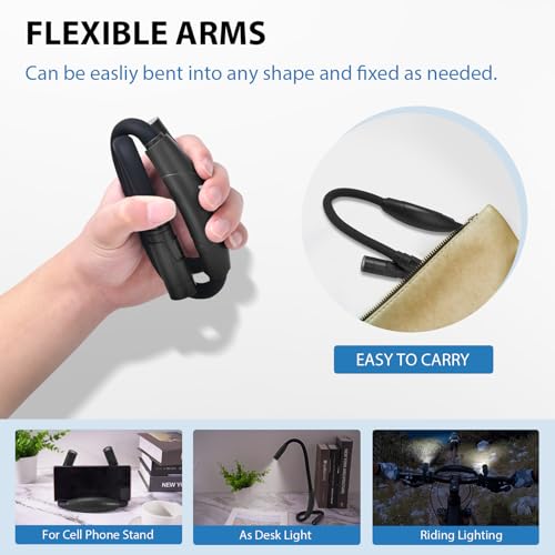 Rechargeable Hands-Free Neck Light with 3 Adjustable Color Modes, Black - color: Black