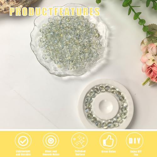 8mm Hand-Drawn Glass Beads Bulk 200pcs Yellow Blue Round - color: Yellow&Blue 8mm