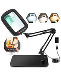 10X 30X Magnifying Glass with Light and Stand,Large Desk Lamp Magnifiers