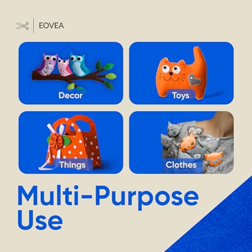 EOVEA | Acrylic Felt Fabric by The Yard | 72" Wide | 1.6mm Thick | Soft & Durable Non-Fraying Felt | for DIY Crafts, Sewing, Upholstery, Costumes & Padding(Royal Blue, 1 Yard) - color: Royal Blue, size: 1 Yard