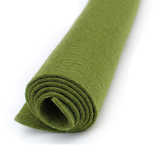 Moss Green Felt - Wool Felt Giant Green Felt Sheet - 35% Wool Blend - DIY, Sewing, and Felting - National Nonwoven - Made in the USA - 1 12x18 inch Giant Sheet