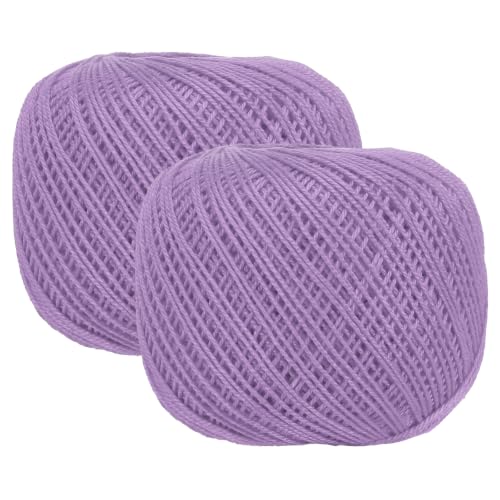 MECCANIXITY Crochet Thread Pearl Cotton Size 3 Light Purple 2 Rolls - color: Light Purple