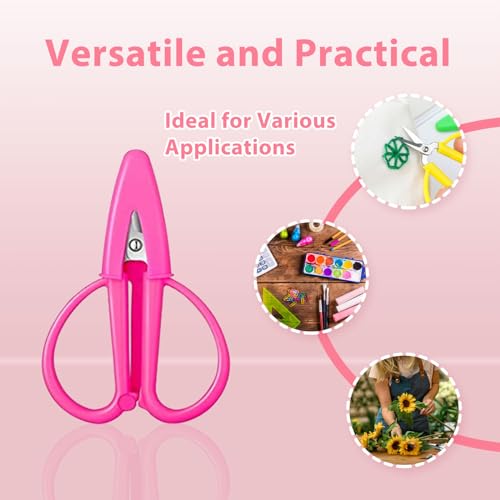 3Pcs Pink Mini Scissors Travel Set - Portable Craft Snips for Sewing, Crochet, Embroidery - Tiny Scissors with Covers, Ideal for Women & Girls on the Go - color: Pink, size: 3 Pack