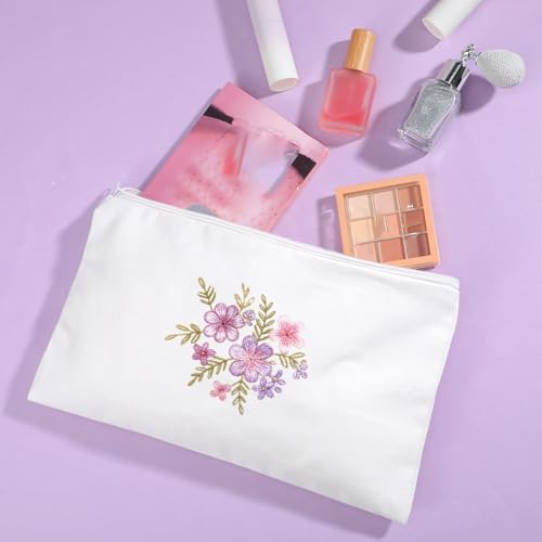 12 Pack White Cotton Bags for Tie Dye, 3-Style DIY Craft Kit with Drawstring Backpacks, Tote & Makeup Pouches