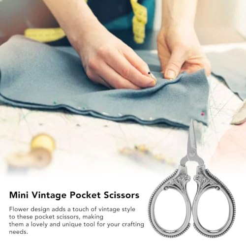 Stainless Steel Scissors Little Portable Vintage Embroidery Scissors for Sewing Crafts Artwork Cross Stitch Cutting Handmade DIY Tools(Grey bronze) - color: Grey Bronze