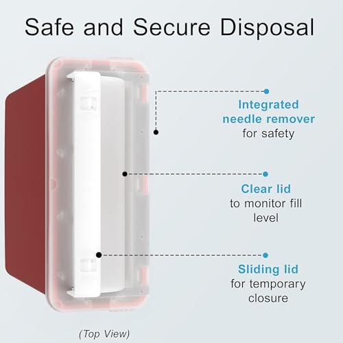 Sharps Container - Large Sharps Containers for Home Use, Needle Disposal - size: 5 Quart