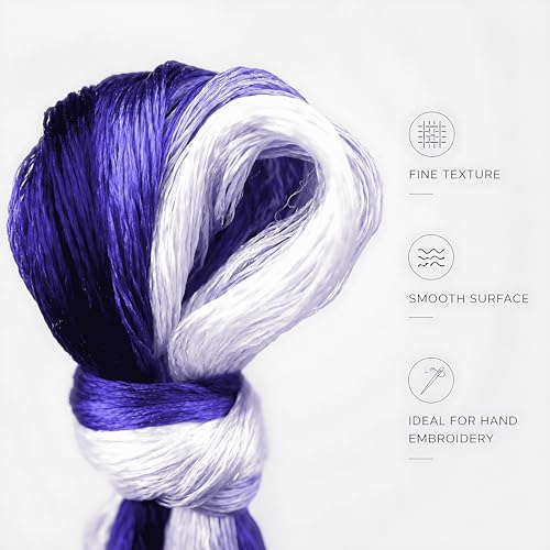 Natural 100% Silk Thread, Handmade Embroidery Thread Silk Floss 10 Colors 110m Each (96) - color: 96