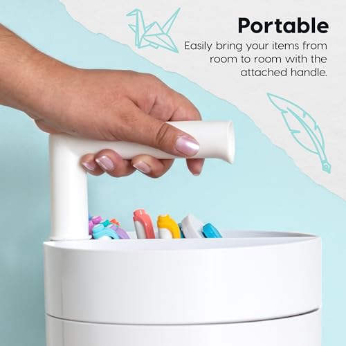 IRIS USA Desk Pencil Organizer |Made in USA| 6 Storage Compartments - White - color: White