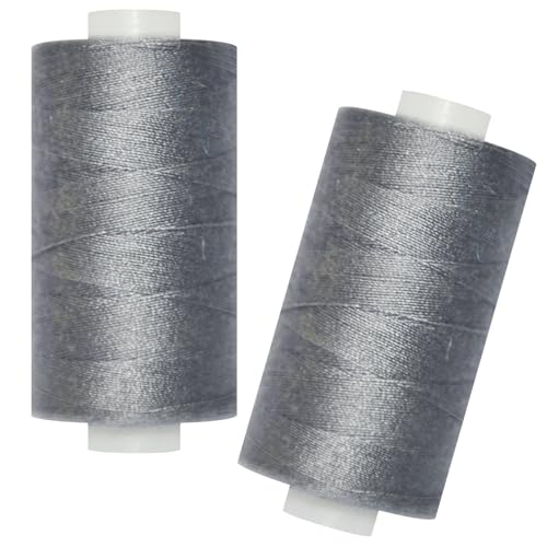 All Purpose Sewing Thread-2 Spools of Hand Polyester Sewing Thread for Sewing Machine for Hand and Machine Sewing(Dark Steel Gray, 2 spools) - color: Dark Steel Gray