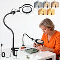 Magnifying Glass with Light Desktop Bigger 10D Magnifier Portable Lamp