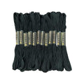 12 Skeins Embroidery Floss Black Color, Friendship Bracelet String Cross Stitch Embroidery Thread Floss Bracelet Making Yarn, Craft Floss（Black） - color: Black