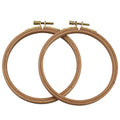 2 Pack 5 Inch Embroidery Hoop, Guofa 13CM Beech Wood Cross Stitch Hoops, Hanging Embroidery Frame Hoop for Decoration - style: 5 inch