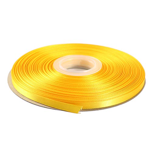 ITIsparkle 1/4" Inch Double Faced Satin Ribbon 50 Yards-Roll Set for Gift Wrapping Scrap Books Party Favor Hair Braids Baby Shower Decoration Floral Arrangement Craft Supplies, Maize Ribbon - color: Maize