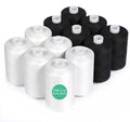 12 Pcs Sewing Thread, 1000 Yards Each Thread for Sewing - color: White&Black(12Pcs)