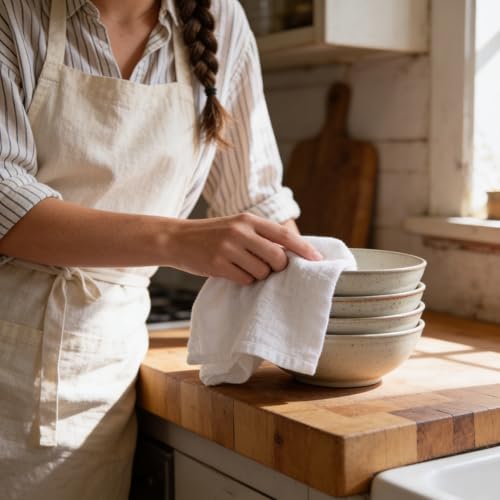 Avalon Kitchen Flour Sack Towels – 60 Pack, 28x28 Inch, 100% Cotton – Flour Sack Dish Towels for Drying Dishes, Baking, Bread Proofing, Crafting & Embroidery – Reusable White Kitchen Towel - color: White, size: 60 Pack - 28x28 inches