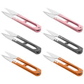 6Pcs Sewing Scissors with Blade Covers, 4.1 Inch Stainless Steel Thread Snippers Sewing Nippers Small Thread Cutter for Stitch Embroidery Knitting Yarn DIY Supplies Crafts (Pink, Gray, Orange)