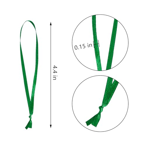 100 Pcs Christmas Ornament Ribbon Hangers, Thin Hand Tied Ornament Ribbon Loops - color: Green