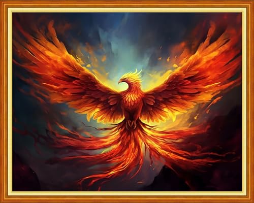 Redxing Stamped Cross Stitch Kits Full Range of Embroidery Starter Kits- Needlepoint Counted Cross Stitch Kits for Beginner Adults 11CT Printed Embroidery Kit-Auspicious Phoenix 16x20 inch - color: Artskits01
