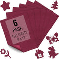 IONTACH 9" X 12" Soft Felt Sheets 1.6mm Thick (6 Packs, Burgundy) - color: Burgundy