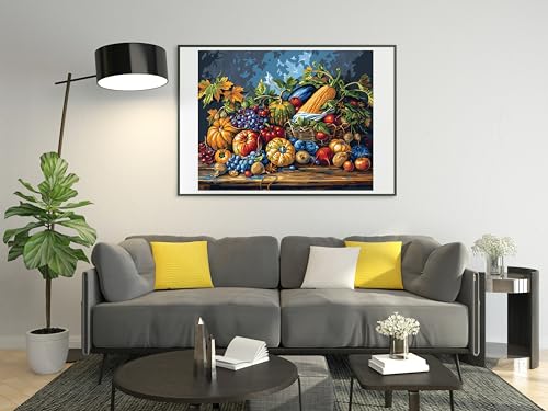 Moohue DIY Counted Stamped Cross Stitch Kits for Adults 14 Count Cross Stitch Patterns Fruits Printed Cross Stitch Kits for Adults (Fruits Vegetables) - color: Fruits Vegetables