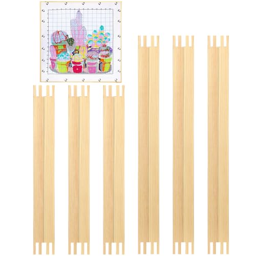 12 Pcs Stretcher Bars for Needlework 2 Size Wood Needlepoint Stretcher Bars - color: Natural, size: 2 Size