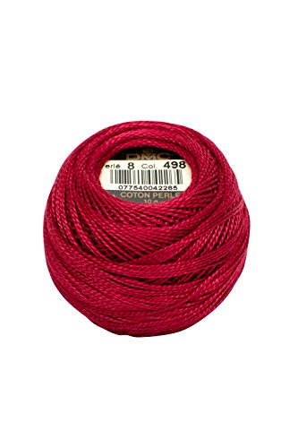 DMC 116 8-498 Pearl Cotton Thread Balls, Dark Red, Size 8