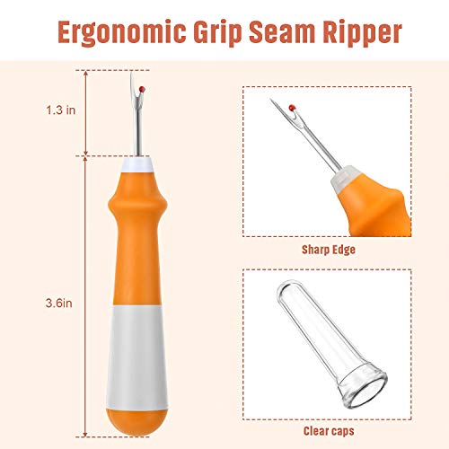 Mudder 5 Pieces Seam Ripper for Sewing Ergonomic Seam Ripper Colorful Large Thread Remover Stitch Tool Handy Thread Picker for Sewing Crafting Embroidery Removal Tool, 5 Colors