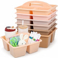 6 Pack Plastic Classroom Organizer Caddy with Handle, Boho Pastel - color: Boho Pastel