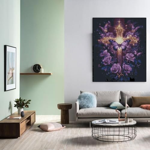 Religious Stamped Cross Stitch Kits - Cross Stitch Kits for Beginners，Adults Needlepoint Cross-Stitch Patterns Dimensions Needlecrafts Embroidery Kits Arts and Crafts 11.8x15.7 Inches - color: D069