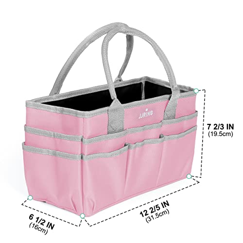 JJRING 600D Nylon Craft & Art Organizer Tote Bag With Pockets, Pink - color: Pink, size: Small