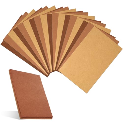 Brown Felt Sheets, 18 PCS 8"X12" Felts Sheets for Crafts Thin Craft Felt Paper Non-Woven Stiff Sewing Felts Fabric Sheet for DIY Art Craft Sewing Patchwork Projects Making - color: Brown
