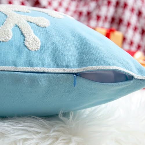 Elife Pillow Covers, Winter Decor Christmas Pillow Covers 18 * 18 Set of 2 - color: Blue