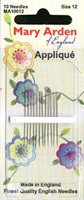 Colonial Needle 10 Count Mary Arden Applique Needles, Size 12