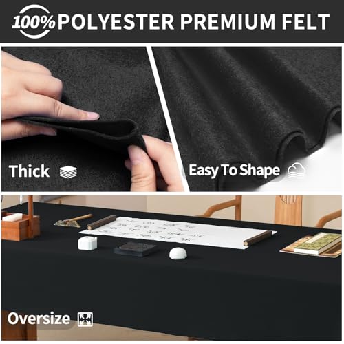 Black Fabric Sheet 108" X 36", 1.4mm Thick Large Soft Durable Flexible Craft Felt by The Yard, Nonwoven Fabric for DIY Sewing, Arts and Crafts, Decoration Projects - color: Black, size: 3 yard pre cut