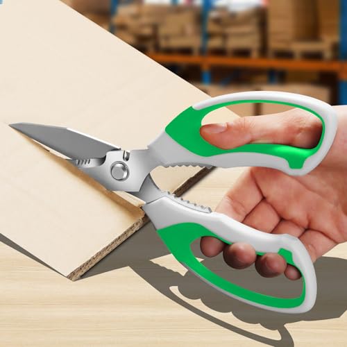 BoFuYuan Utility Scissors All Purpose heavy duty 8-Inch Green - color: Green