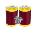 Coats & Clark Cotton All Purpose Sewing Thread 100% Mercerized Cotton 225 Yards Each Spool S970 2 Pack Bundle with 3 Bella's Crafts Needle Threaders (Barberry Red) - color: Barberry Red