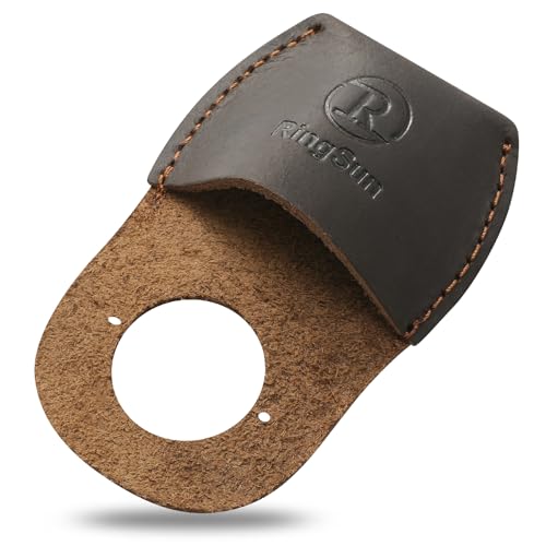 RingSun Thumb Guard Wood Carving Tools, Leather Finger Protector, Handmade Carpenter Working Carving Kit Accessories - color: Black Brown
