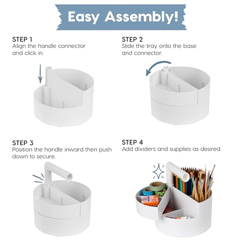 IRIS USA Desk Pencil Organizer |Made in USA| 6 Storage Compartments - White - color: White