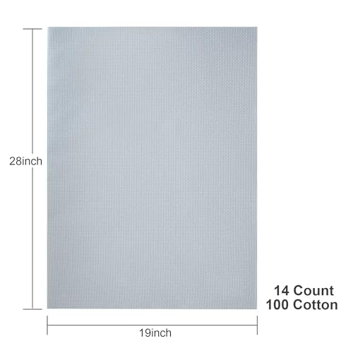 Aida Cloth 14 Count Cross Stitch Fabric,19×28inch (14CT,Light Gray) - color: Light Gray, size: 14CT