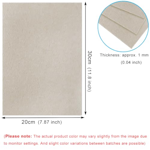 10 Beige Felt Fabric Sheets,7.87 x 11.8 inch (20 x 30cm) A4 Stiff Felt Squares 1 mm Thick, Great for DIY Craft, Sewing Projects, Nonwoven Patchwork, Decoration - color: Beige
