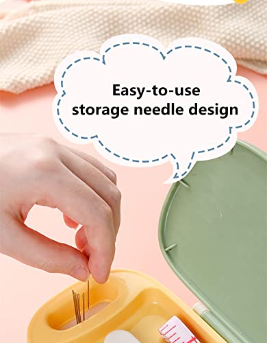 FKOG Portable Sewing Kit Basic, 135 Pcs Travel Sewing Supplies Repair Organizer with Self Threading Needles,Scissors,Measure Tape, Emergency Sewing Accessories for Adults, Beginners & Seniors (Green) - style: Green